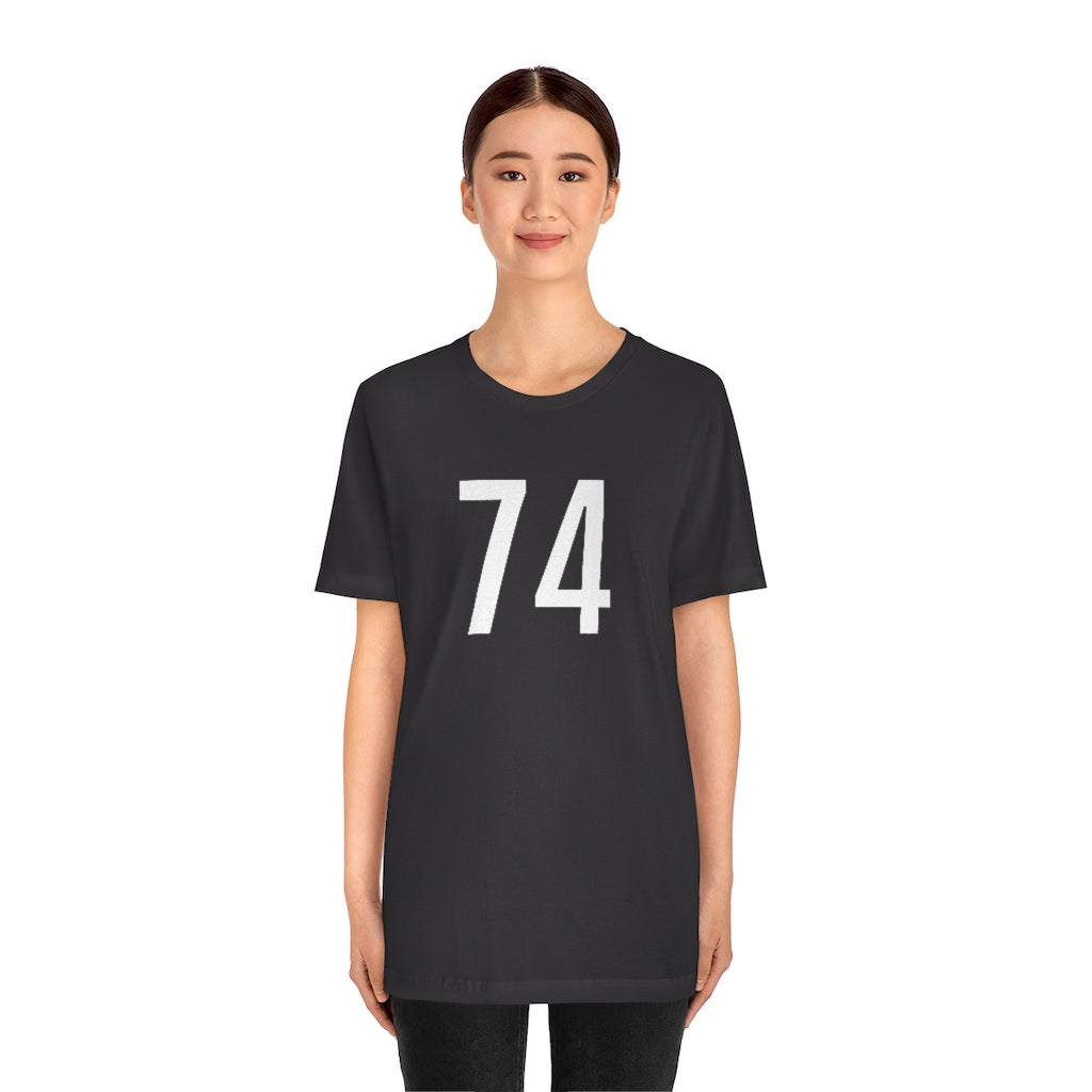 T-Shirt 74 Numbered T Shirt with Number On Them for Numerological Black Tshirt Outfit Petrova Designs