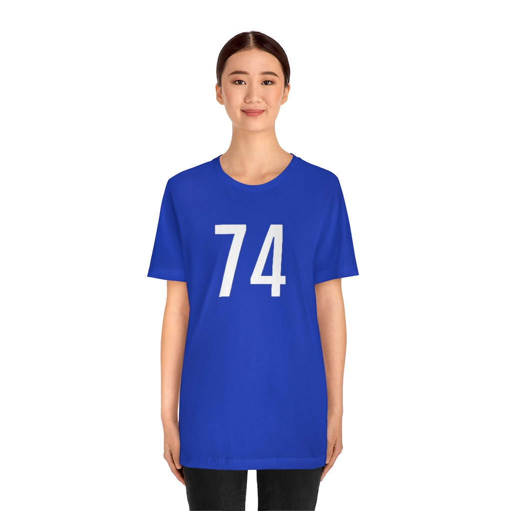 T-Shirt 74 Numbered T Shirt with Number On Them for Numerological Black Tshirt Outfit Petrova Designs