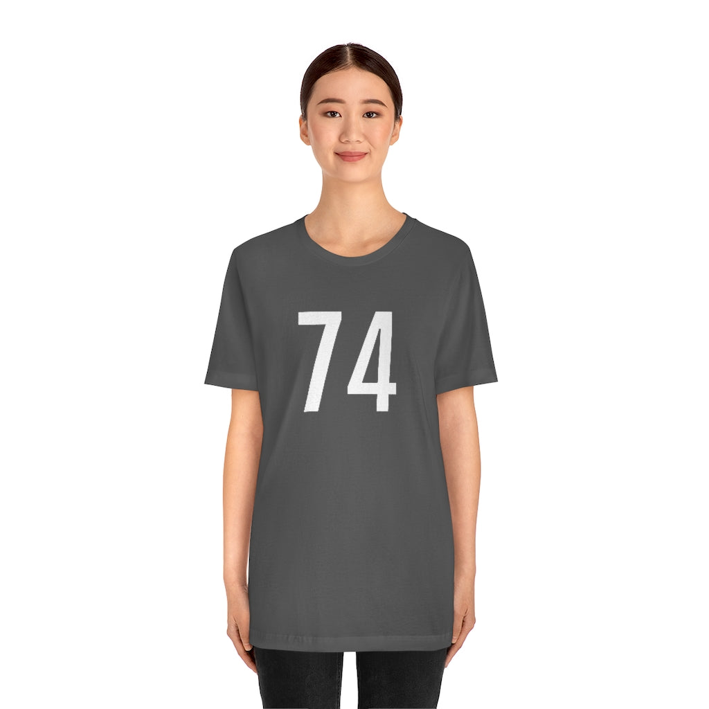 T-Shirt 74 Numbered T Shirt with Number On Them for Numerological Black Tshirt Outfit Petrova Designs