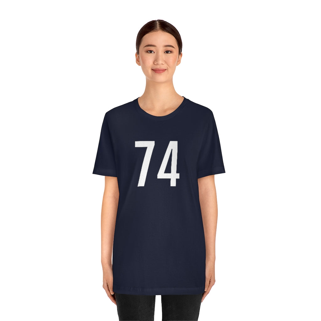 T-Shirt 74 Numbered T Shirt with Number On Them for Numerological Black Tshirt Outfit Petrova Designs