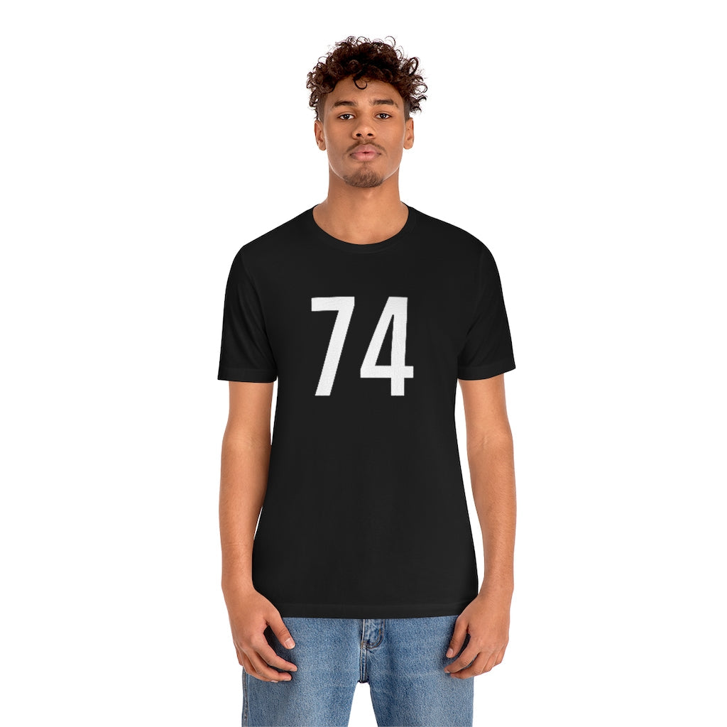 T-Shirt 74 Numbered T Shirt with Number On Them for Numerological Black Tshirt Outfit Petrova Designs