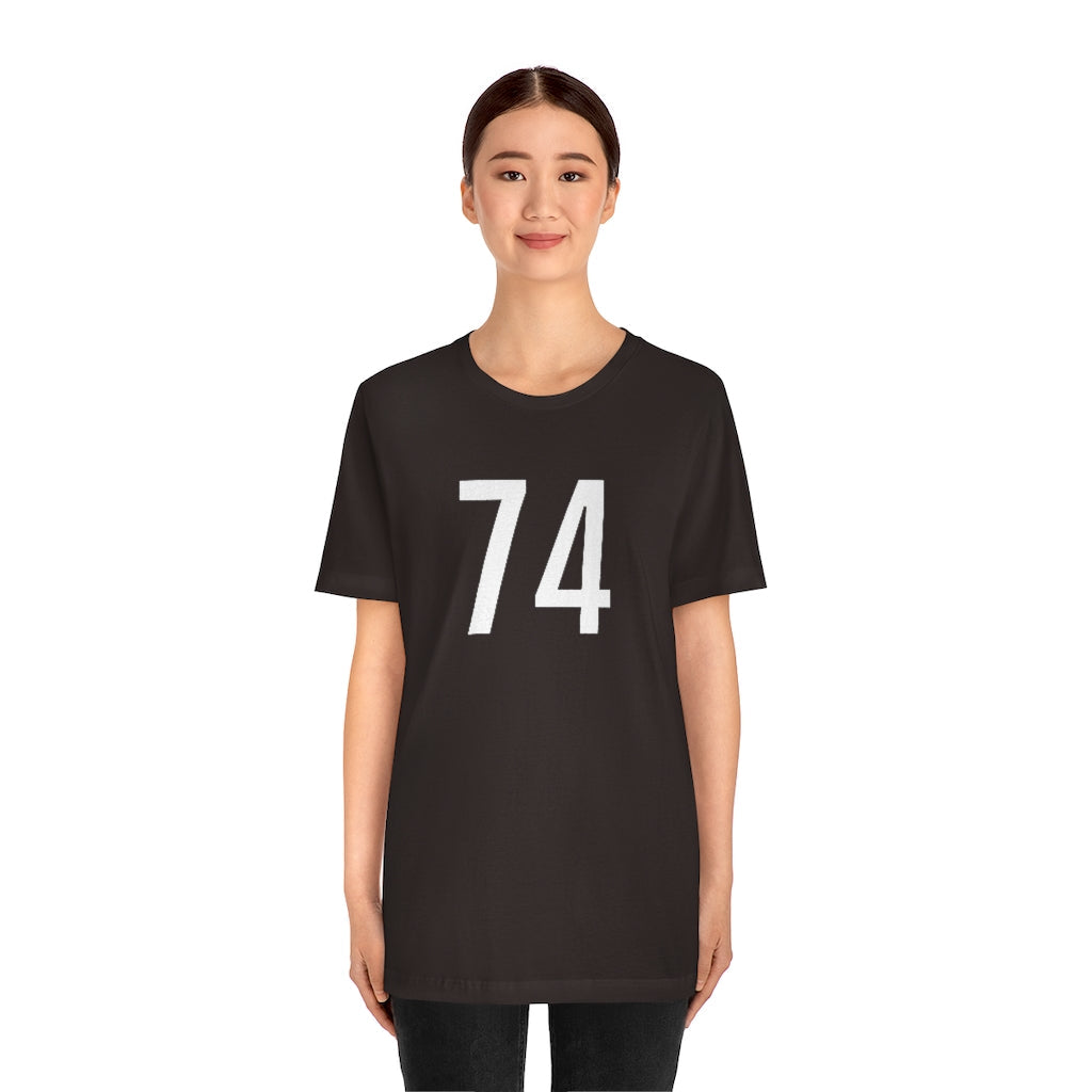 T-Shirt 74 Numbered T Shirt with Number On Them for Numerological Black Tshirt Outfit Petrova Designs