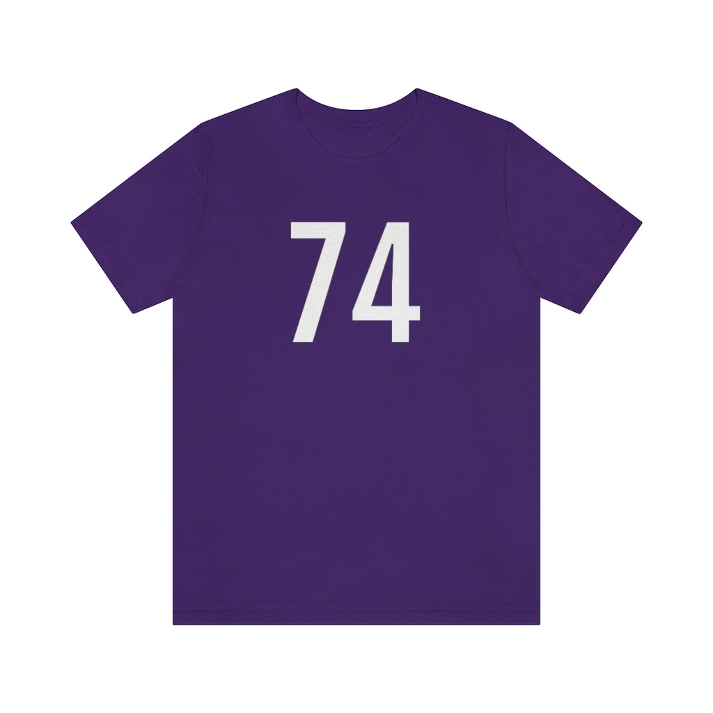 Team Purple T-Shirt 74 Numbered T Shirt with Number On Them for Numerological Black Tshirt Outfit Petrova Designs