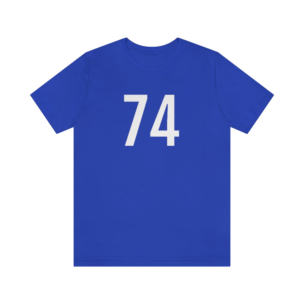 True Royal T-Shirt 74 Numbered T Shirt with Number On Them for Numerological Black Tshirt Outfit Petrova Designs