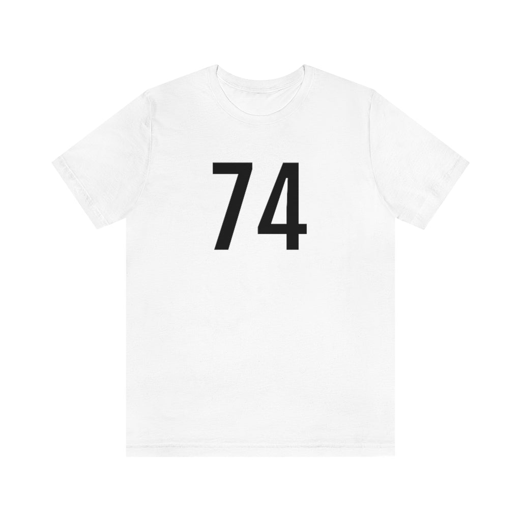 White T-Shirt 74 Numbered T Shirt with Number On Them for Numerological Black Tshirt Outfit Petrova Designs