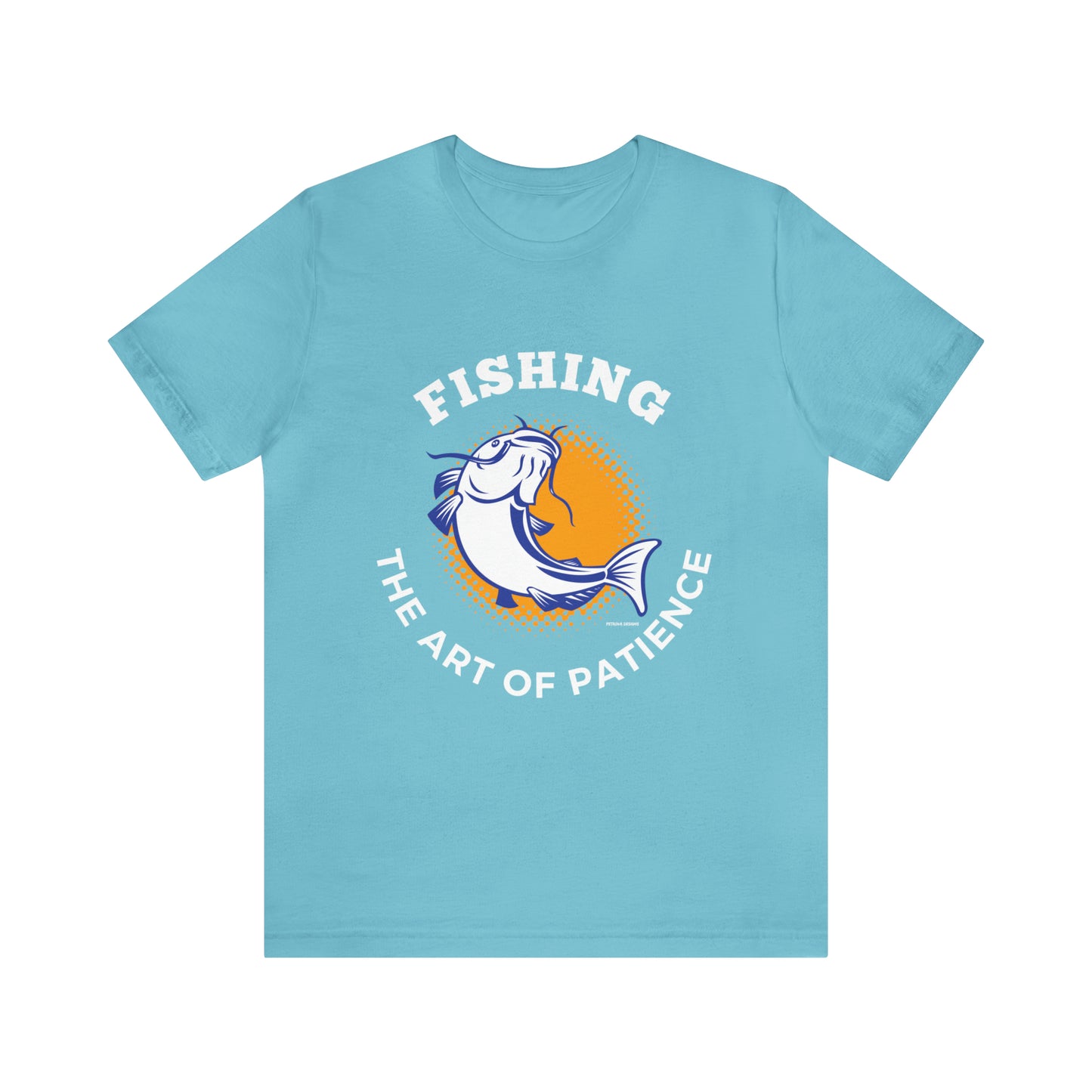 Turquoise T-Shirt Tshirt Design Gift for Friend and Family Short Sleeved Shirt Fishing Hobby Aesthetic Petrova Designs