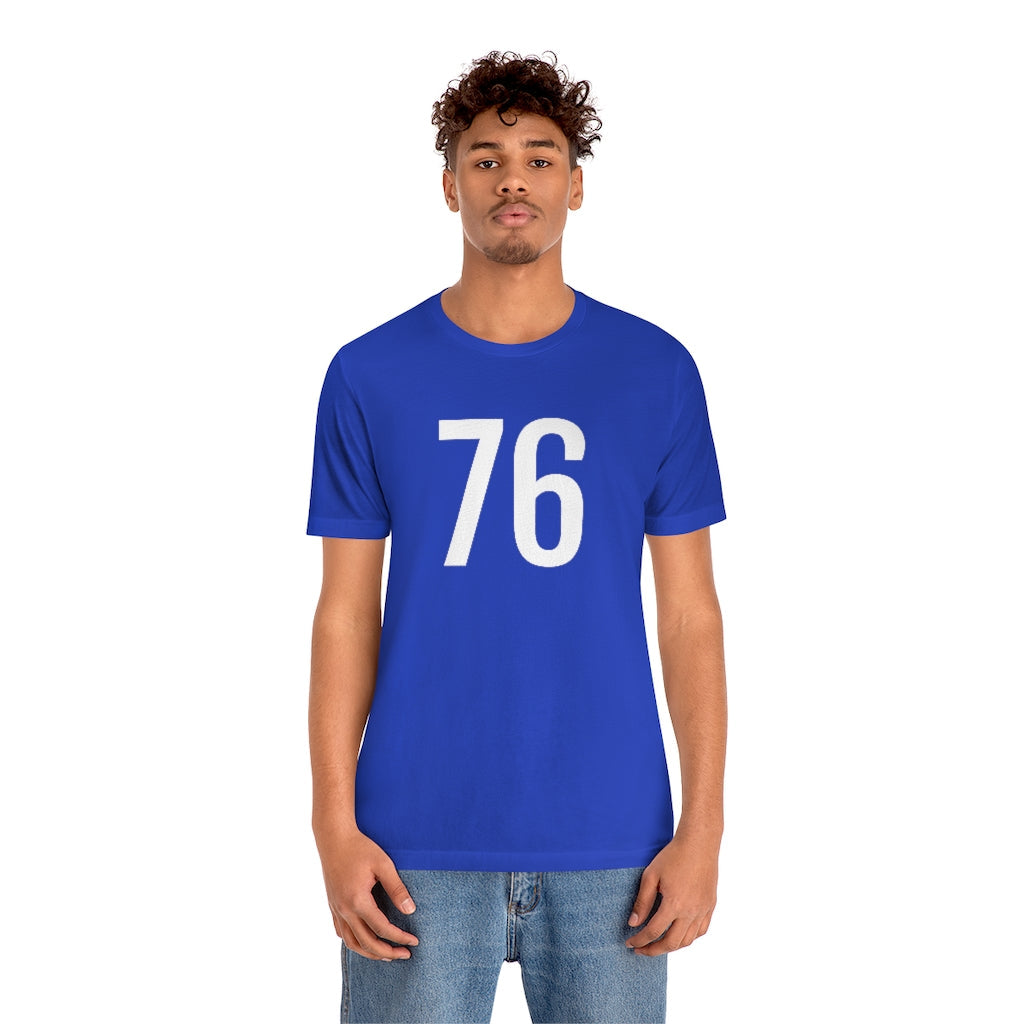 T-Shirt 76 Numbered T Shirt with Number On Them for Numerological Black Tshirt Outfit Petrova Designs