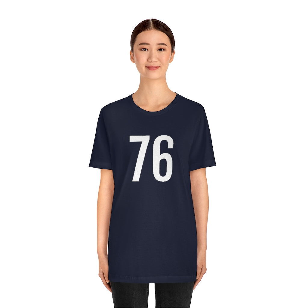 T-Shirt 76 Numbered T Shirt with Number On Them for Numerological Black Tshirt Outfit Petrova Designs