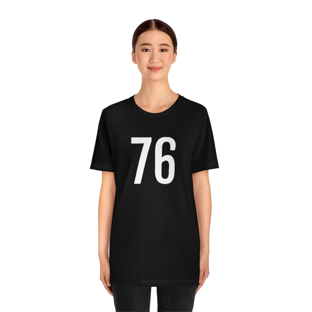 T-Shirt 76 Numbered T Shirt with Number On Them for Numerological Black Tshirt Outfit Petrova Designs