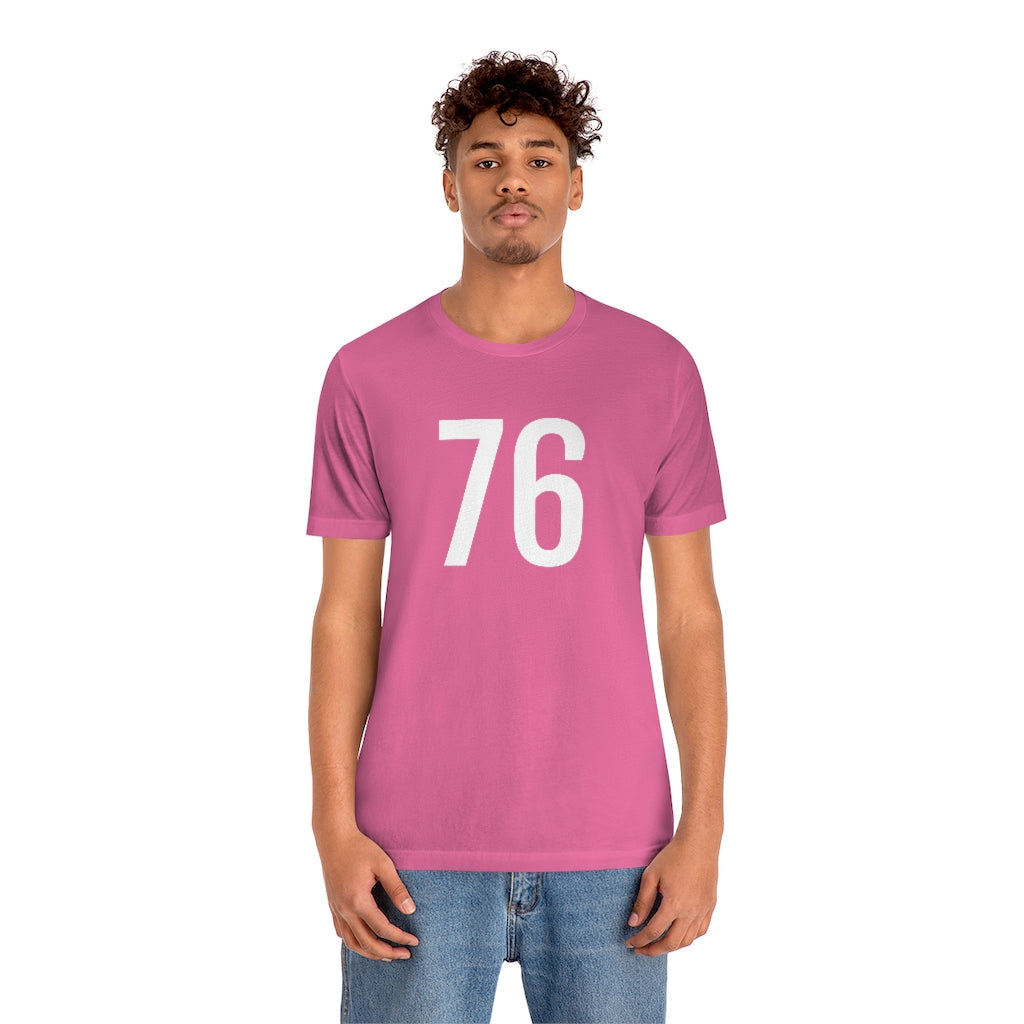 T-Shirt 76 Numbered T Shirt with Number On Them for Numerological Black Tshirt Outfit Petrova Designs