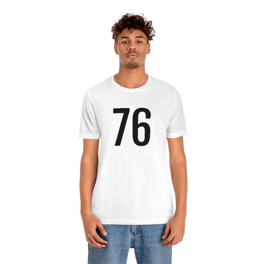 T-Shirt 76 Numbered T Shirt with Number On Them for Numerological Black Tshirt Outfit Petrova Designs