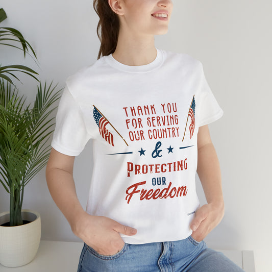 White T-Shirt Tshirt Design Gift for Friend and Family Short Sleeved Shirt Veterans Day Petrova Designs