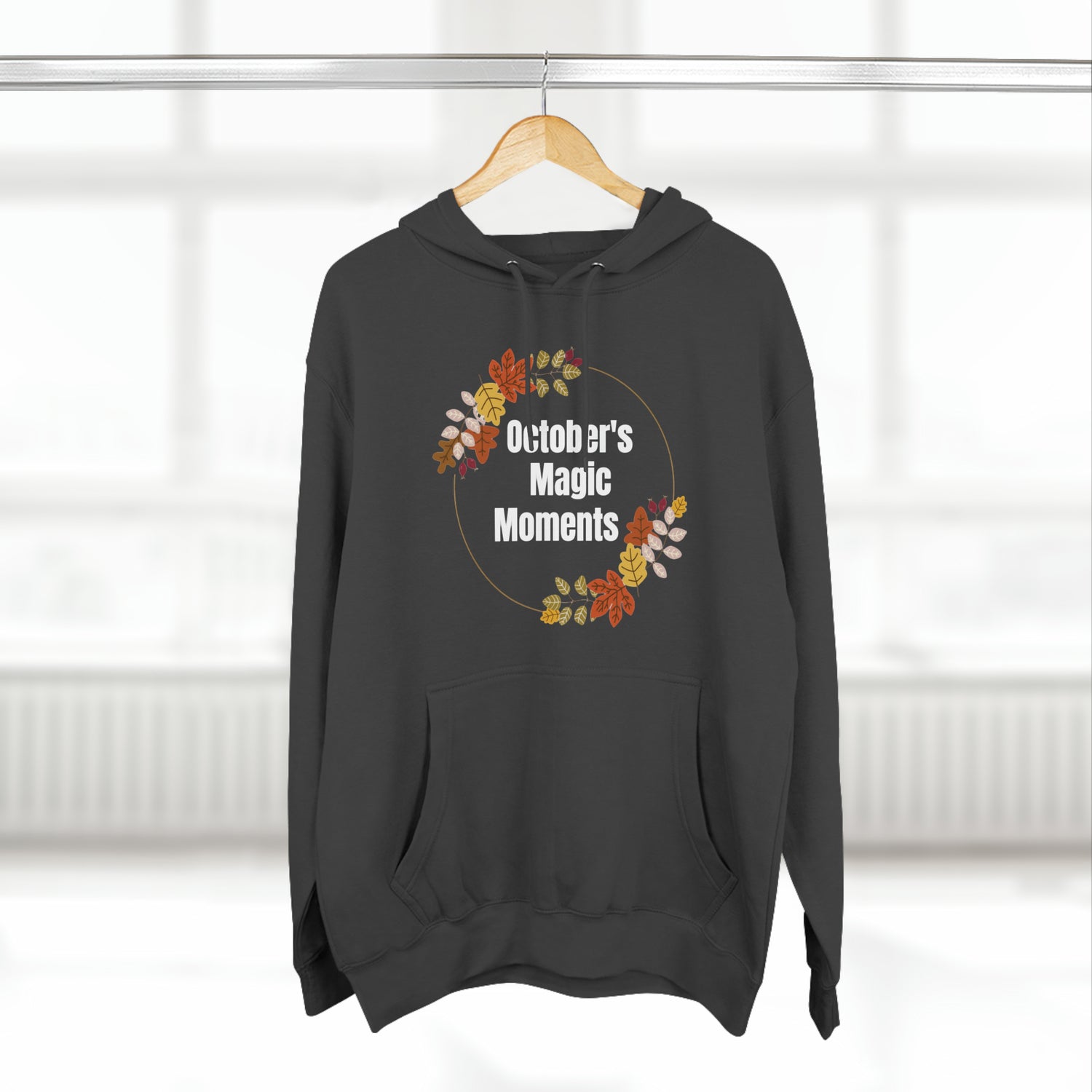 Charcoal Heather Hoodie October Autumn Hoodie | Fall Season Lover Sweatshirt Petrova Designs