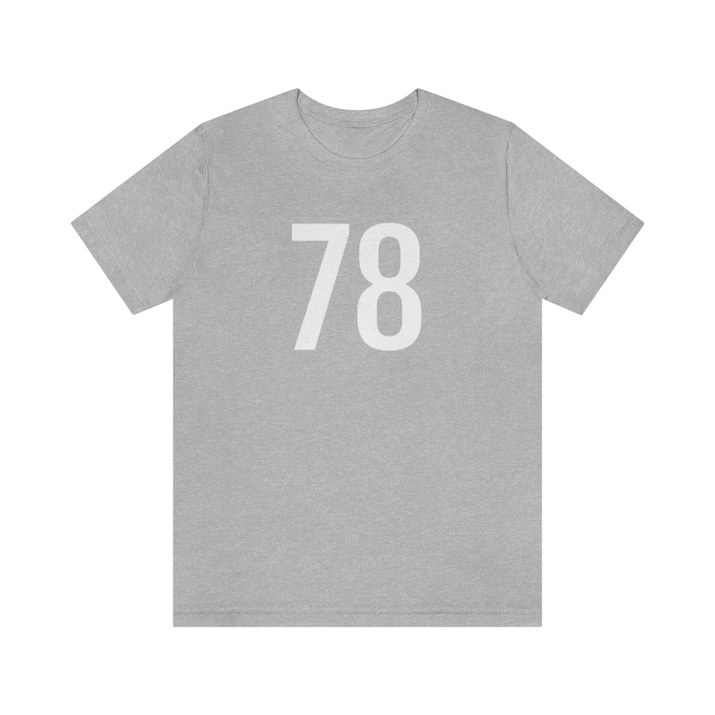 Athletic Heather T-Shirt 78 Numbered T Shirt with Number On Them for Numerological Black Tshirt Outfit Petrova Designs