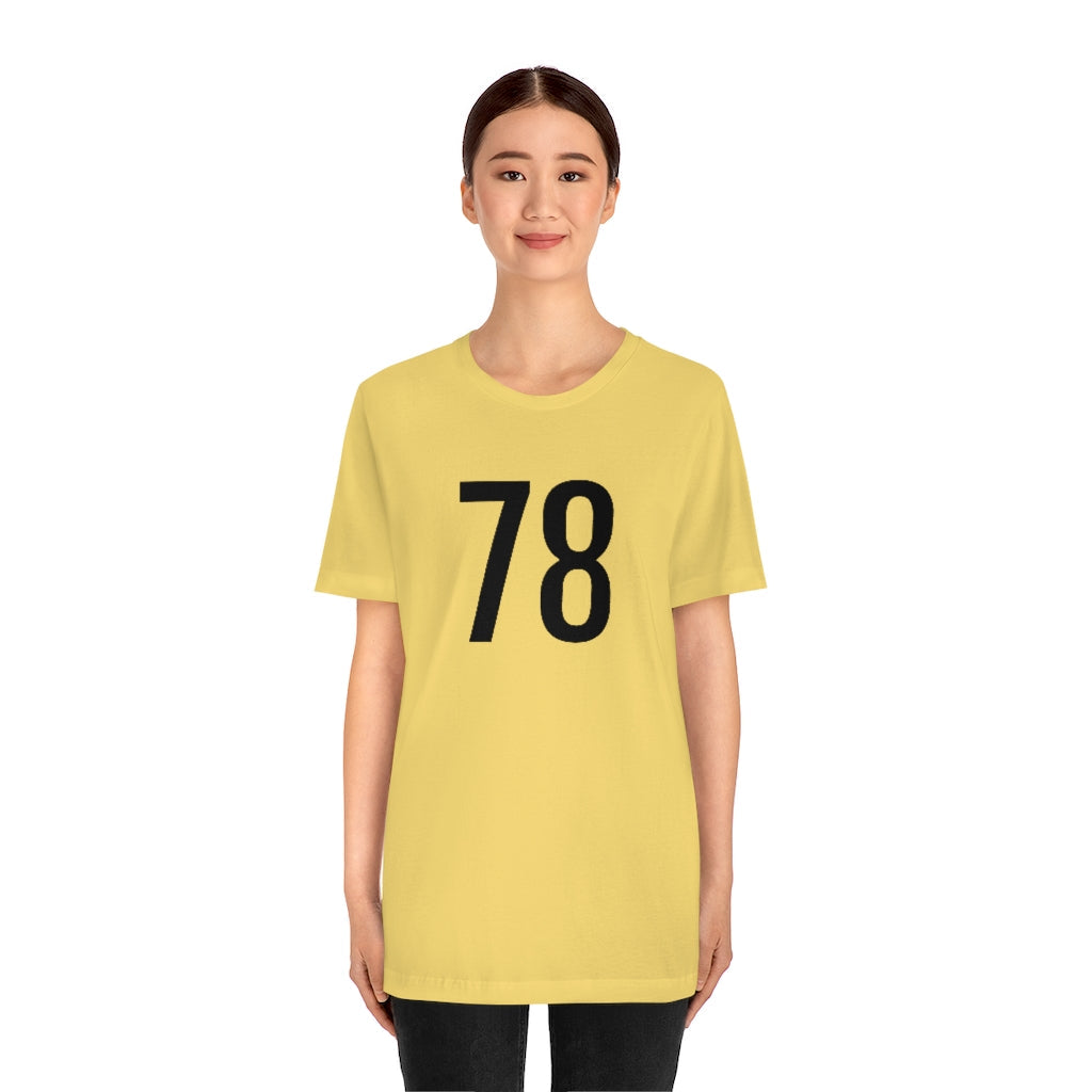 T-Shirt 78 Numbered T Shirt with Number On Them for Numerological Black Tshirt Outfit Petrova Designs