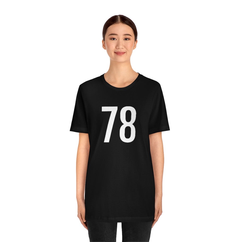 T-Shirt 78 Numbered T Shirt with Number On Them for Numerological Black Tshirt Outfit Petrova Designs