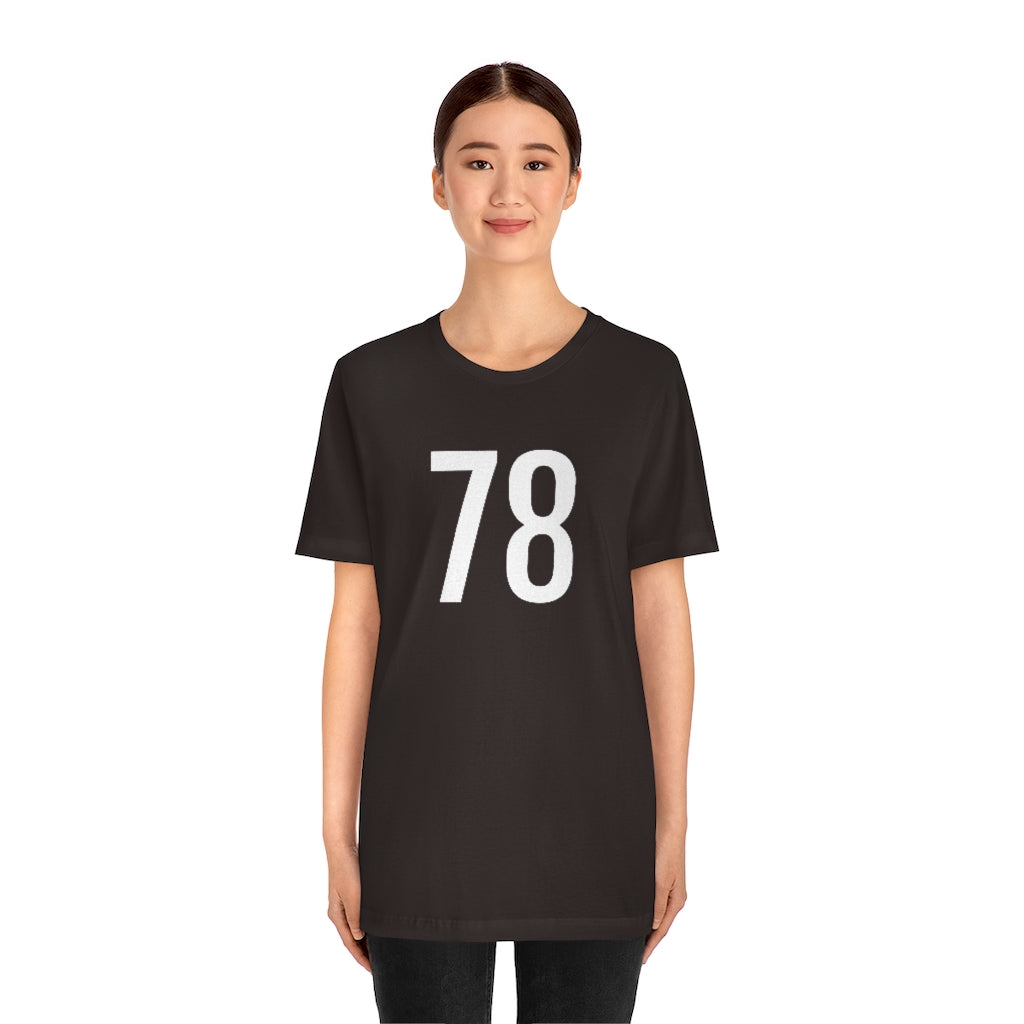 T-Shirt 78 Numbered T Shirt with Number On Them for Numerological Black Tshirt Outfit Petrova Designs