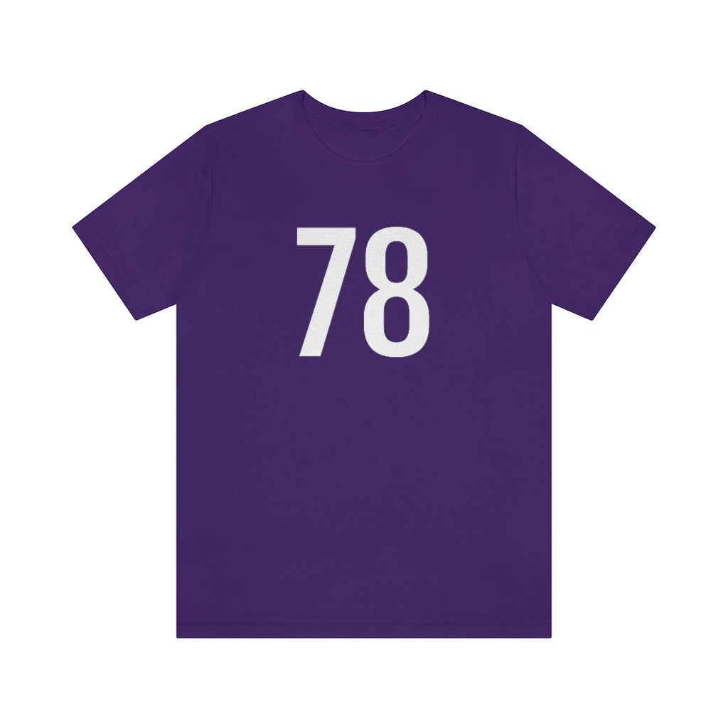 Team Purple T-Shirt 78 Numbered T Shirt with Number On Them for Numerological Black Tshirt Outfit Petrova Designs