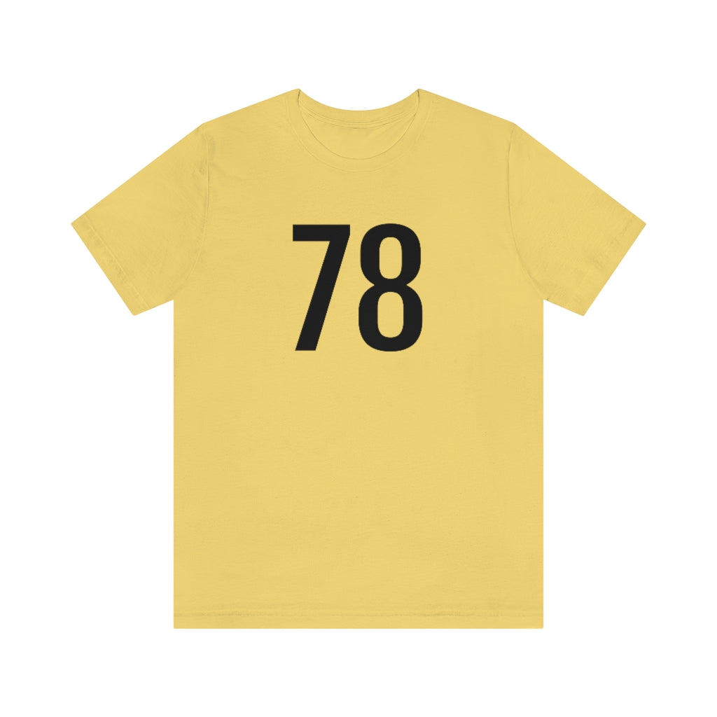 Yellow T-Shirt 78 Numbered T Shirt with Number On Them for Numerological Black Tshirt Outfit Petrova Designs