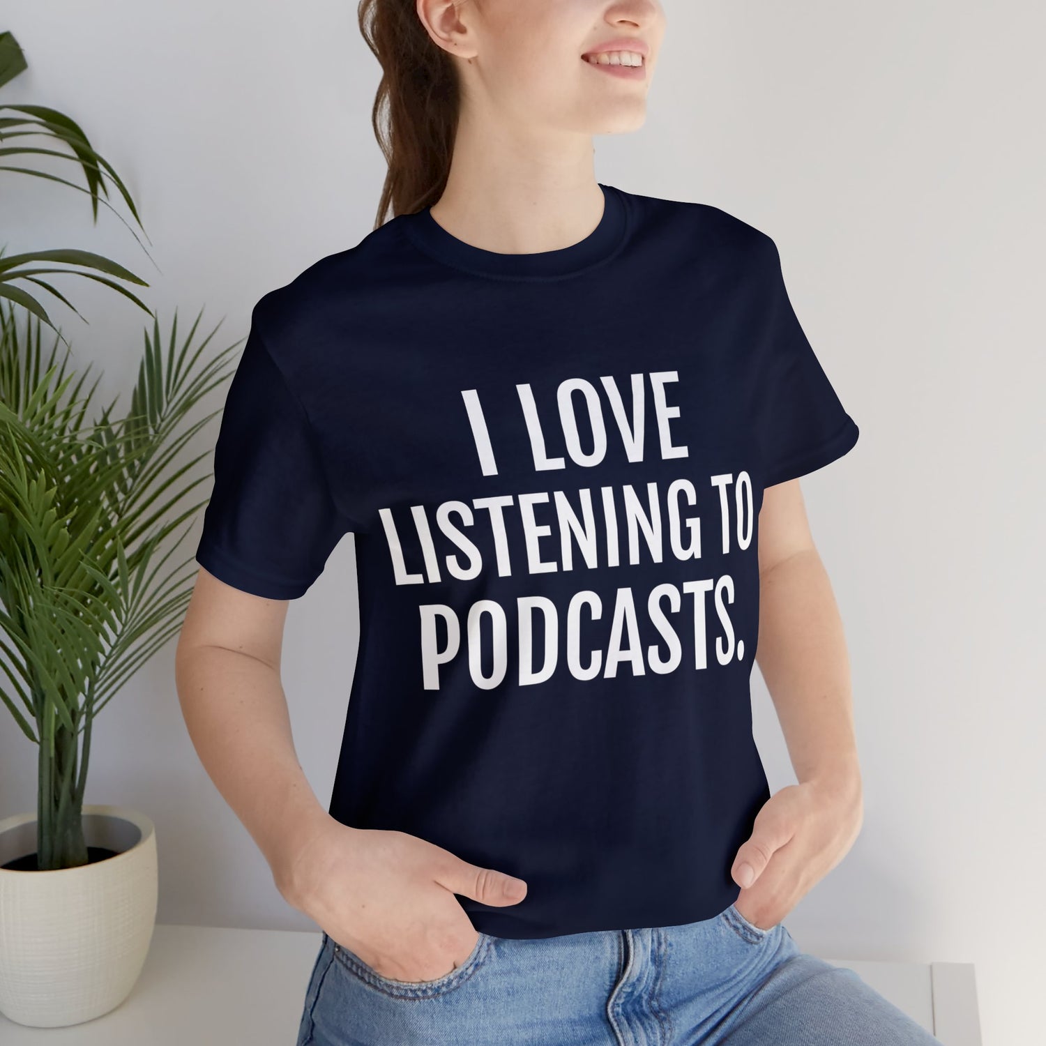 Podcasts T-shirt | For Podcasts Listeners Navy T-Shirt Petrova Designs