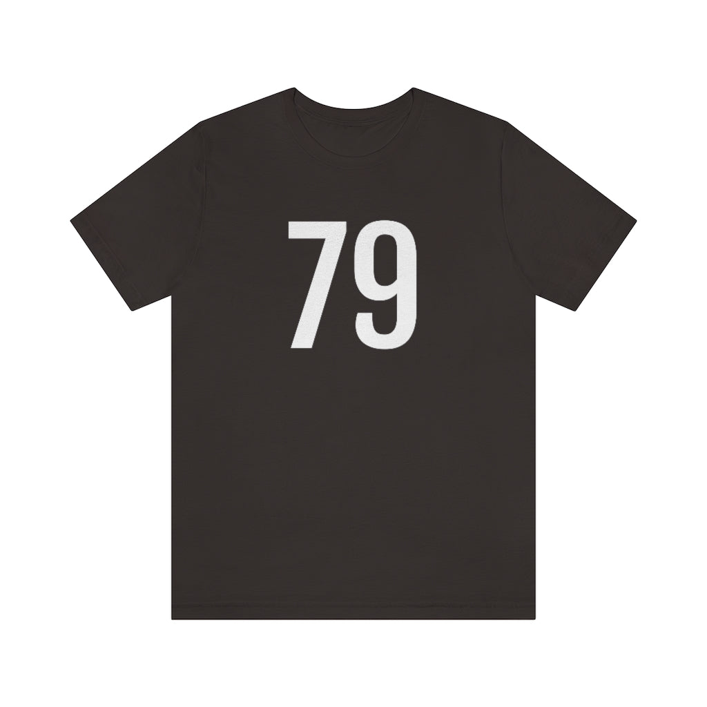 Brown T-Shirt 79 Numbered T Shirt with Number On Them for Numerological Black Tshirt Outfit Petrova Designs