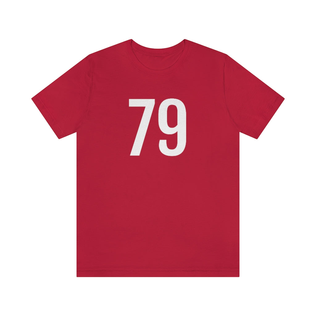 Red T-Shirt 79 Numbered T Shirt with Number On Them for Numerological Black Tshirt Outfit Petrova Designs