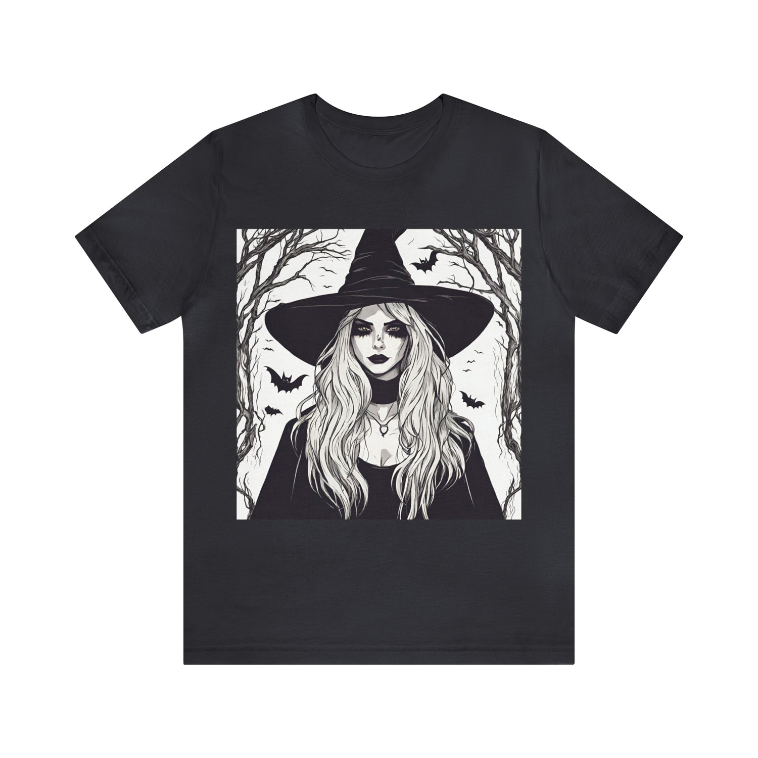 Halloween Beautiful Witch T-Shirt | Halloween Gift Ideas Dark Grey T-Shirt Petrova Designs