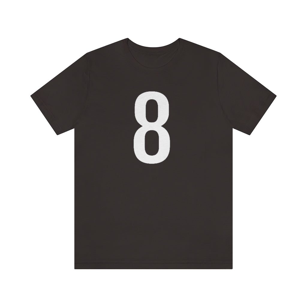 Brown T-Shirt 8 Numbered T Shirt with Number On Them for Numerological Black Tshirt Outfit Petrova Designs