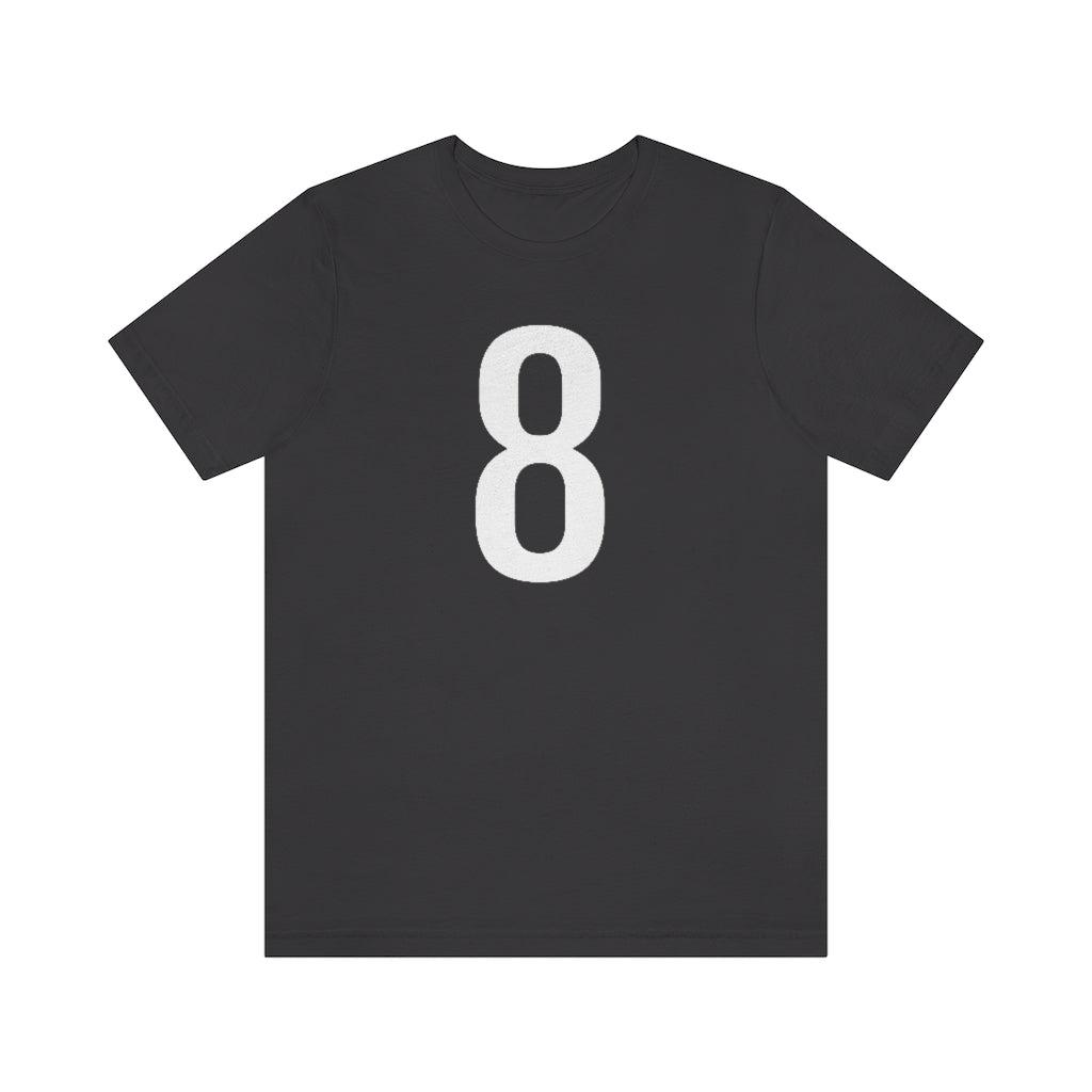 Dark Grey T-Shirt 8 Numbered T Shirt with Number On Them for Numerological Black Tshirt Outfit Petrova Designs