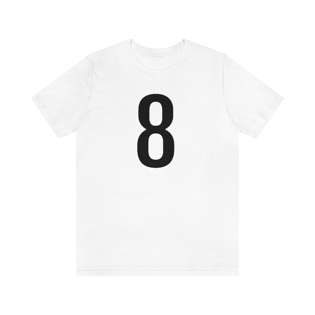 White T-Shirt 8 Numbered T Shirt with Number On Them for Numerological Black Tshirt Outfit Petrova Designs