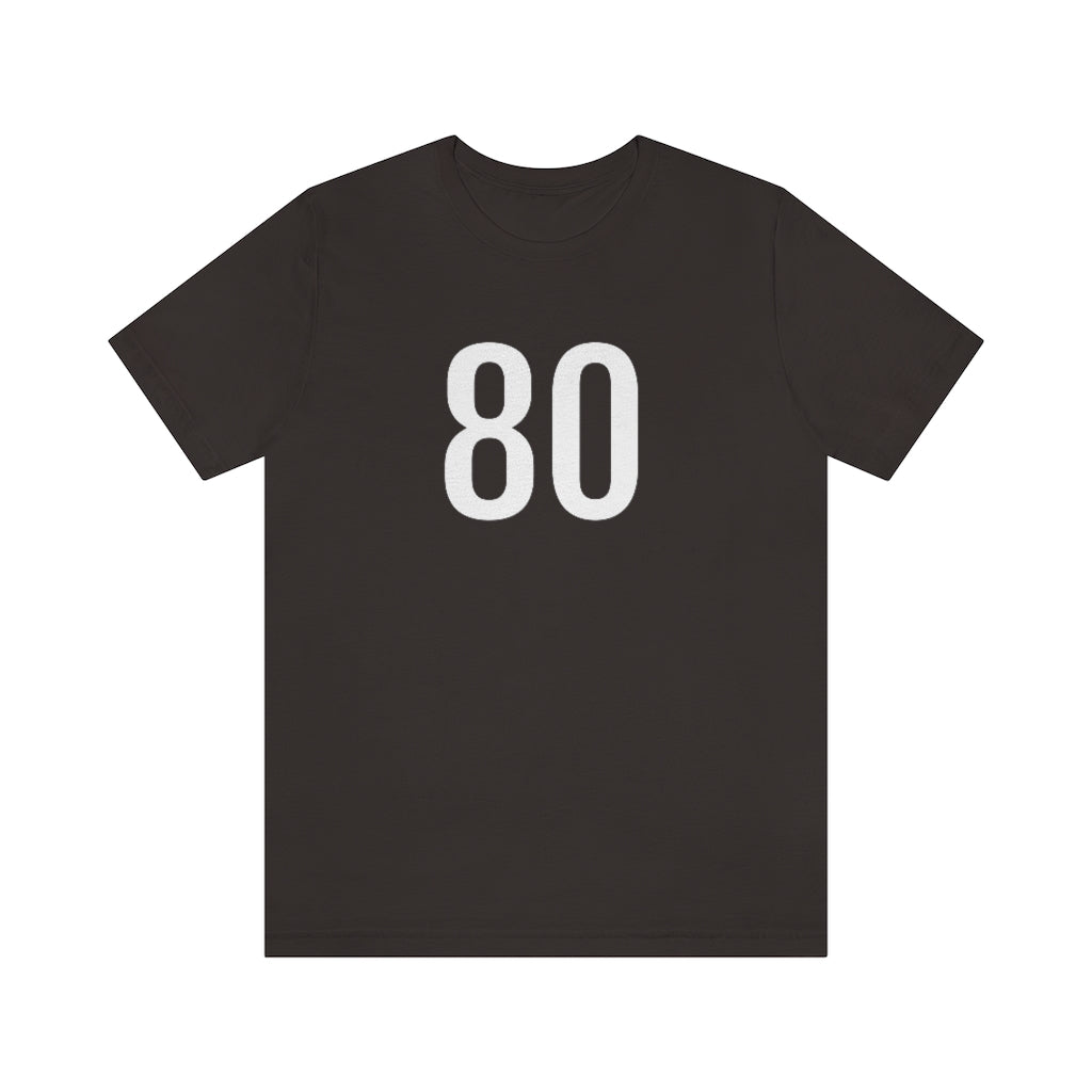 Brown T-Shirt 80 Numbered T Shirt with Number On Them for Numerological Black Tshirt Outfit Petrova Designs