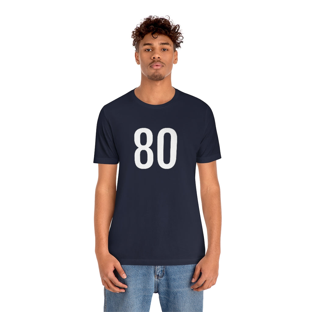 T-Shirt 80 Numbered T Shirt with Number On Them for Numerological Black Tshirt Outfit Petrova Designs