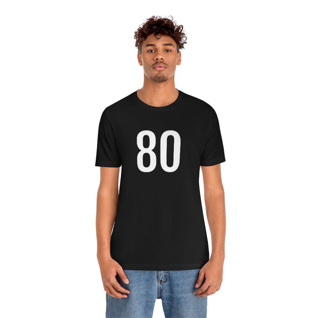 T-Shirt 80 Numbered T Shirt with Number On Them for Numerological Black Tshirt Outfit Petrova Designs