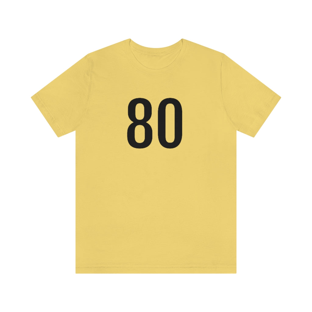 Yellow T-Shirt 80 Numbered T Shirt with Number On Them for Numerological Black Tshirt Outfit Petrova Designs