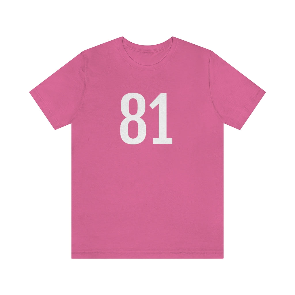 Charity Pink T-Shirt 81 Numbered T Shirt with Number On Them for Numerological Black Tshirt Outfit Petrova Designs