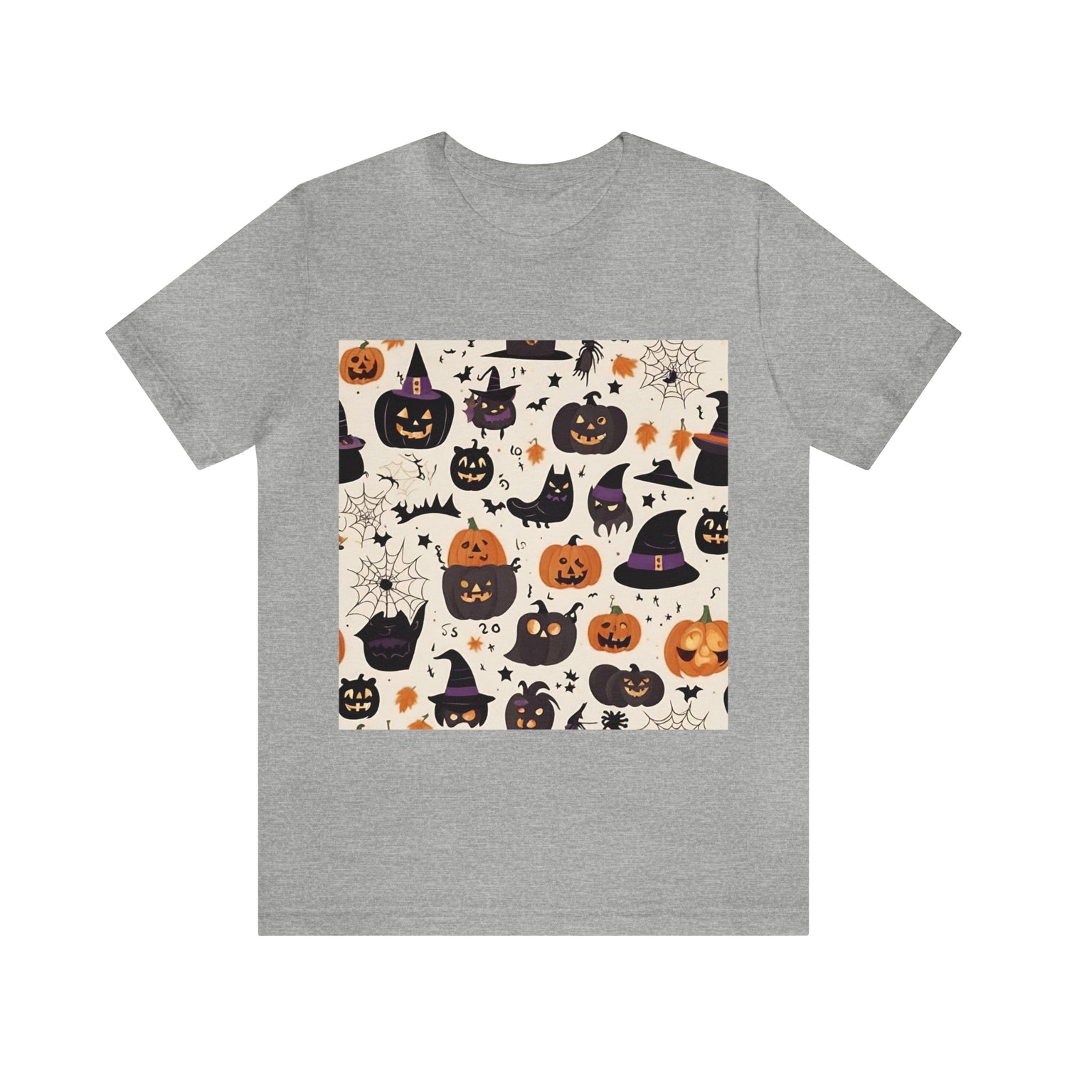 Halloween Pumpkins T-Shirt | Halloween Gift Ideas Athletic Heather T-Shirt Petrova Designs