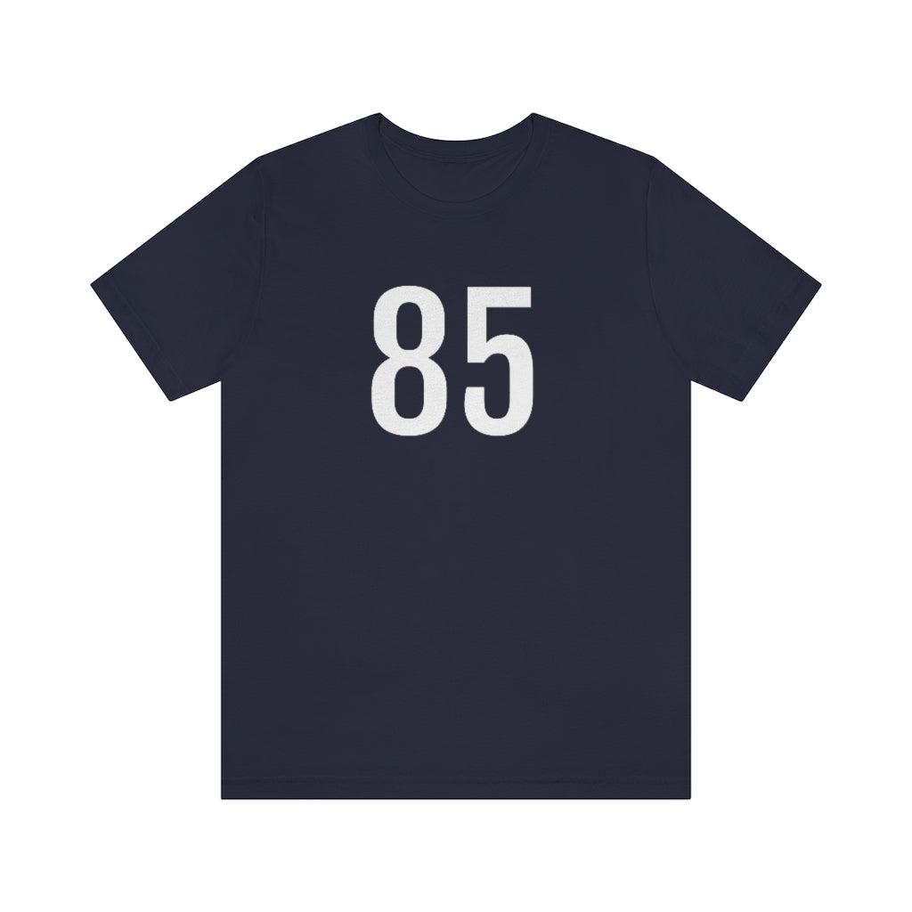 Navy T-Shirt 85 Numbered T Shirt with Number On Them for Numerological Black Tshirt Outfit Petrova Designs