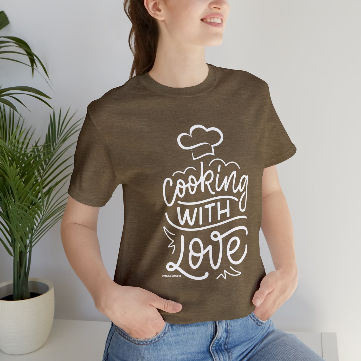 Chef T-Shirt | Cooking Hobby Gift Idea Heather Olive T-Shirt Petrova Designs