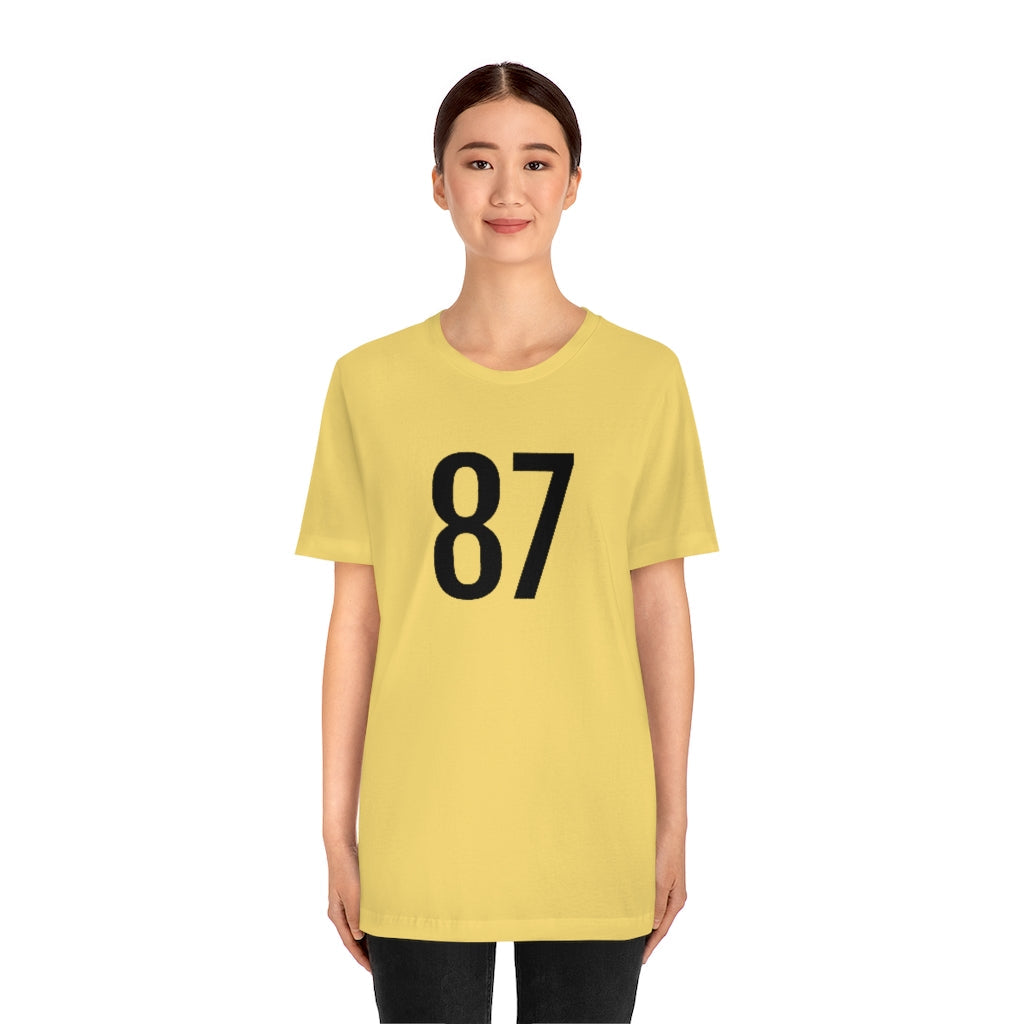 T-Shirt 87 Numbered T Shirt with Number On Them for Numerological Black Tshirt Outfit Petrova Designs