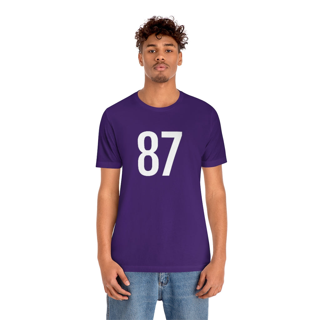 T-Shirt 87 Numbered T Shirt with Number On Them for Numerological Black Tshirt Outfit Petrova Designs