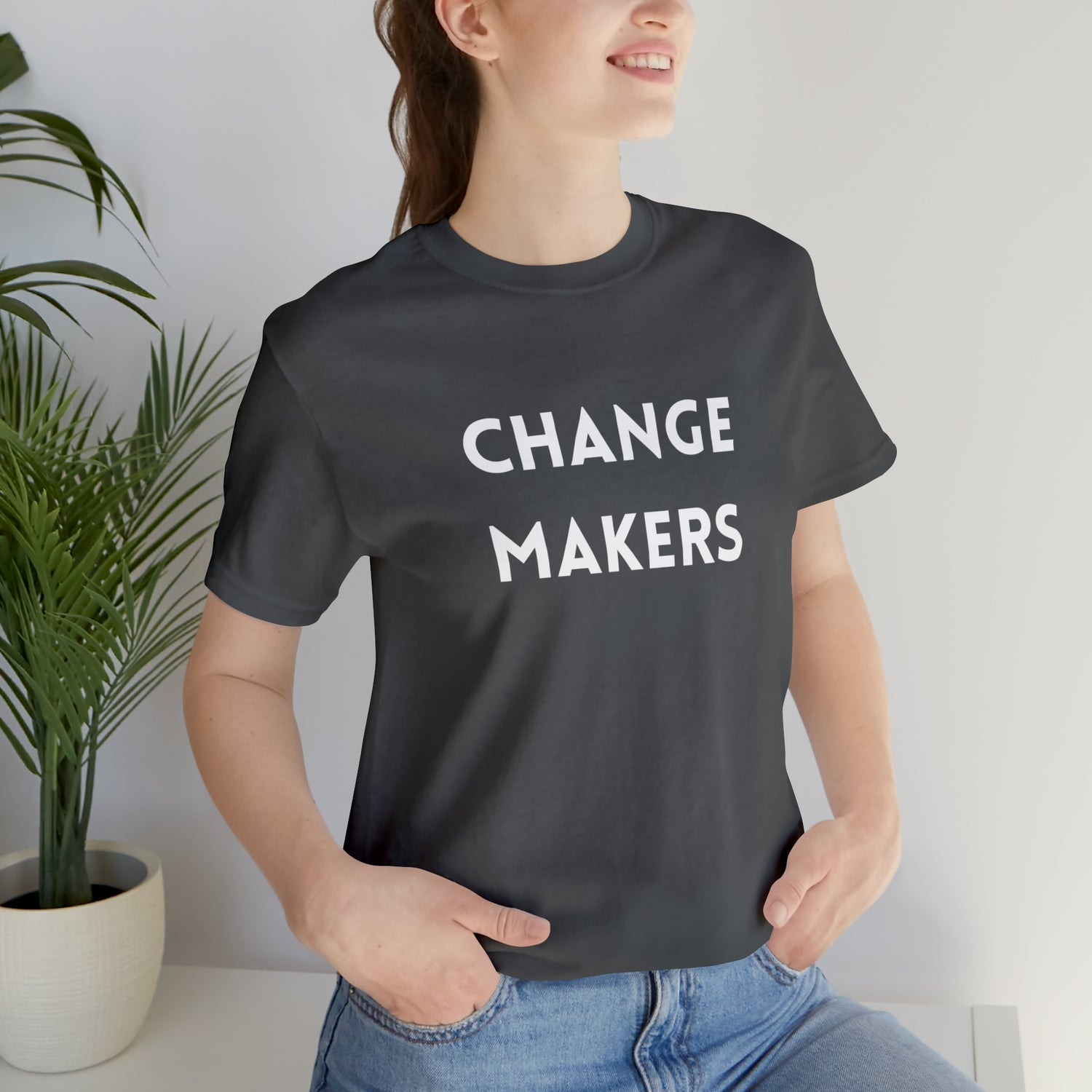 Inspirational T-Shirt About Change | For Change Maker Asphalt T-Shirt Petrova Designs