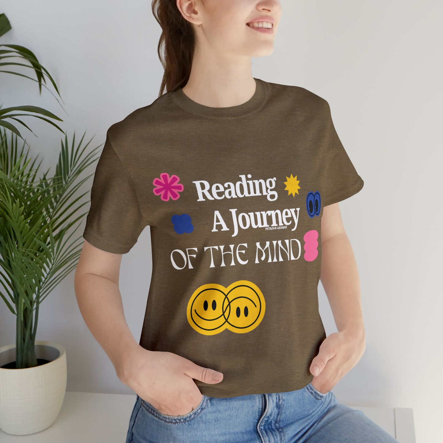 Reader T-Shirt | Reader Gift Idea | For Reading Lovers Heather Olive T-Shirt Petrova Designs