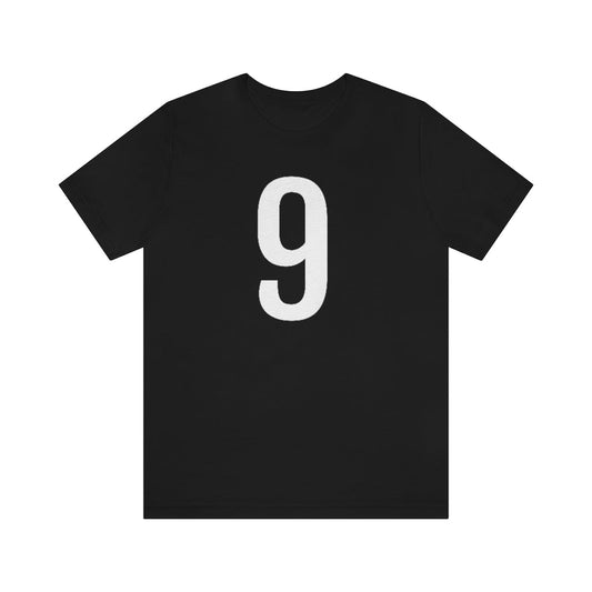 Black T-Shirt 9 Numbered T Shirt with Number On Them for Numerological Black Tshirt Outfit Petrova Designs