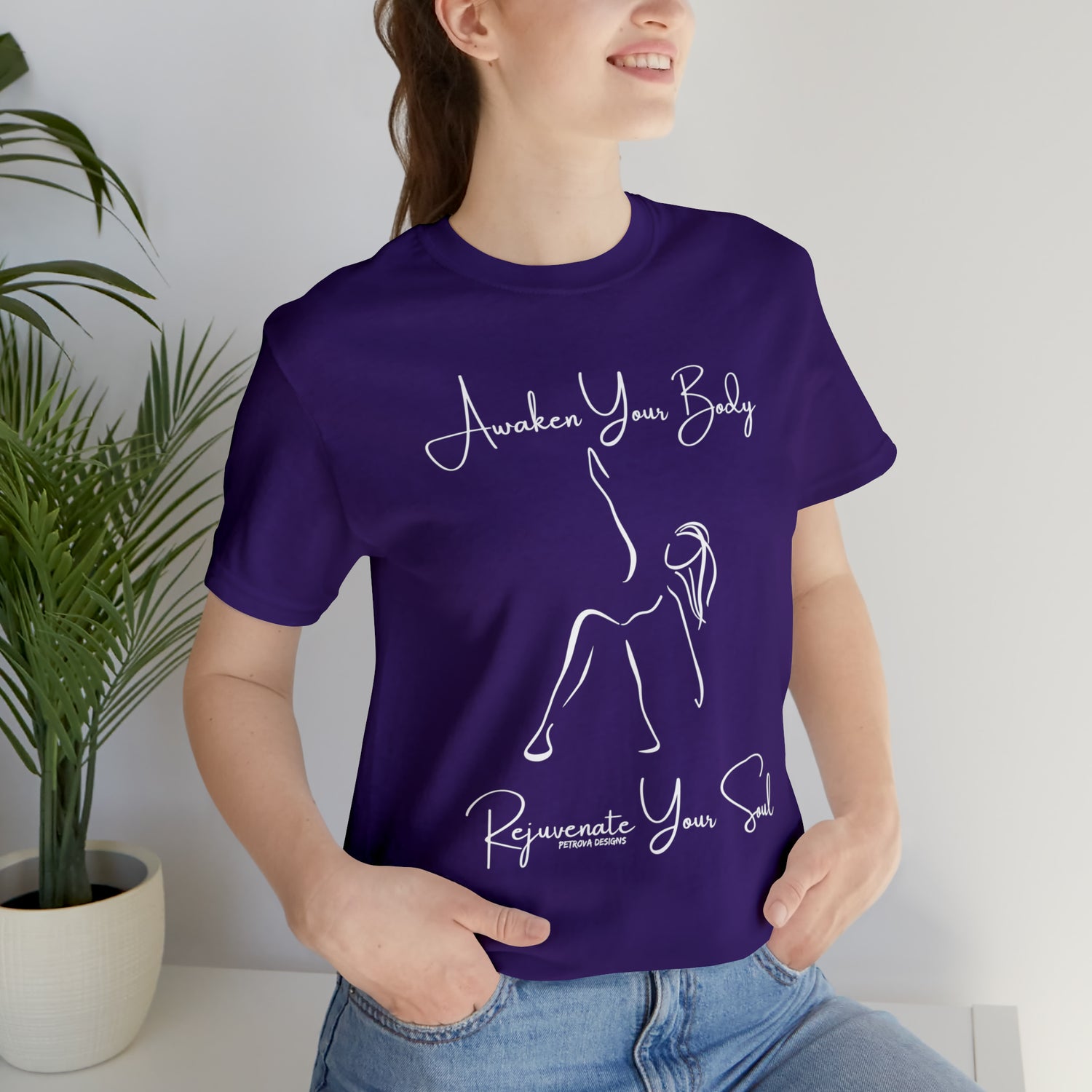 Team Purple T-Shirt Tshirt Design Gift for Friend and Family Short Sleeved Shirt Yoga Petrova Designs
