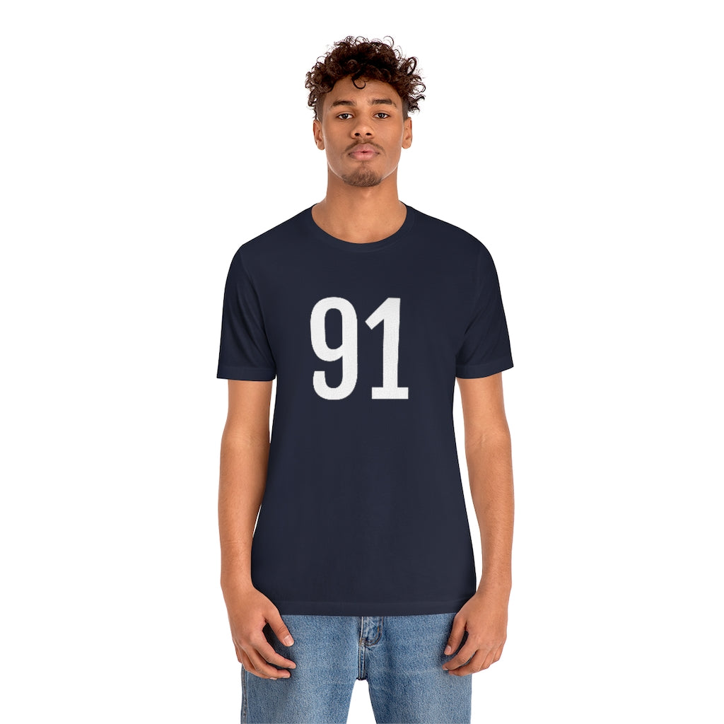 T-Shirt 91 Tee Shirt with Numbers On Them for Numbered T-Shirt Outfit Numerology Aesthetic Petrova Designs