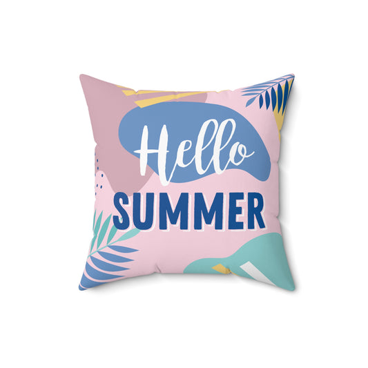 Home Decor Throw Pillows Living Room Decorative Pillows for Couch Sofa Throw Pillows Decor Pastel Hello Summer Printify