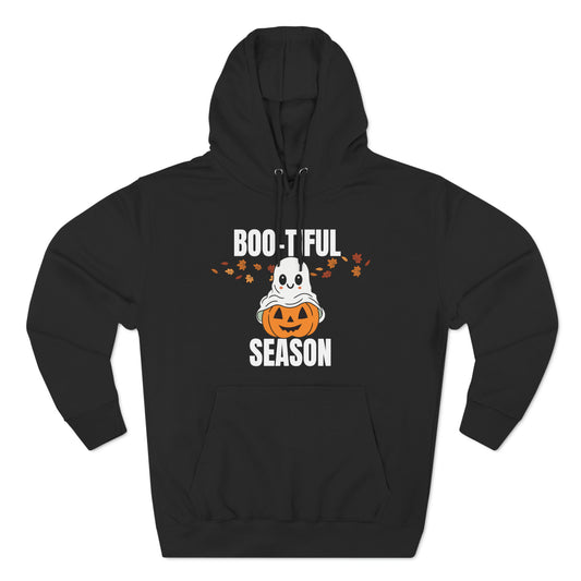 Spooktacular Autumn: 'Boo-tiful Season' Hoodie for Halloween Vibes Black Hoodie Petrova Designs