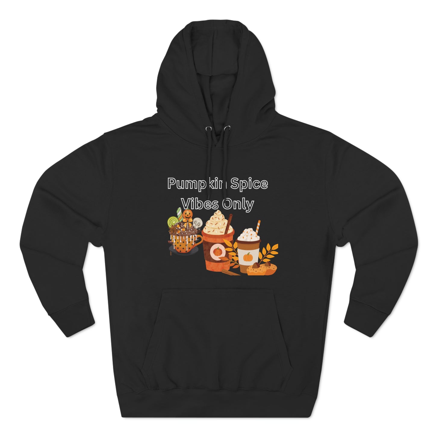 Black Hoodie Pumpkin Spice Hoodie | Fall Hoodie Petrova Designs