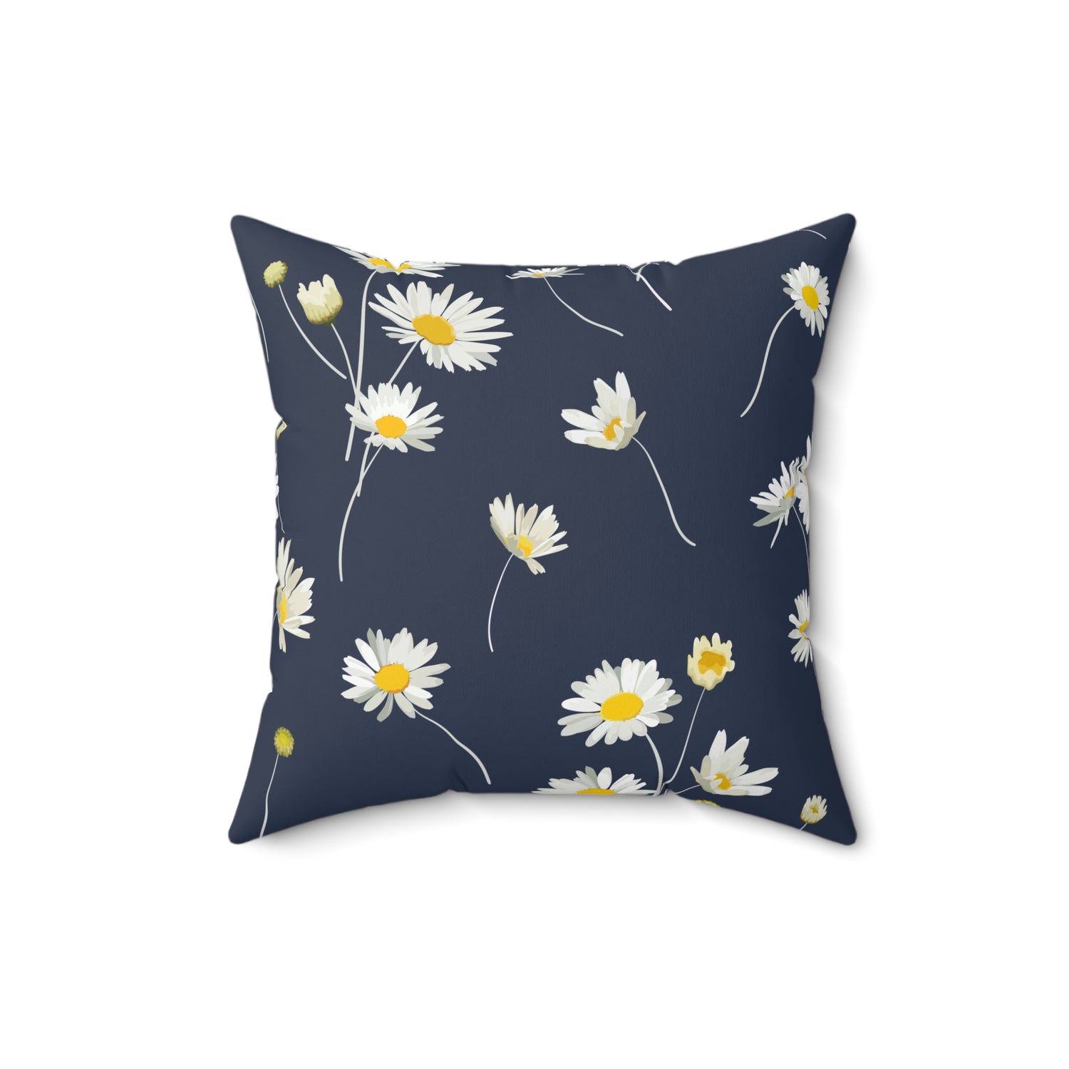 Home Decor Throw Pillow on Bed Couch Pillows and Throws Decorative Sofa Accent Pillows Navy Daisy Printify