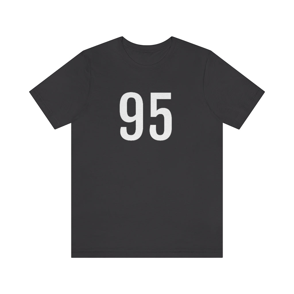 Dark Grey T-Shirt 95 Tee Shirt with Numbers On Them for Numbered T-Shirt Outfit Numerology Aesthetic Petrova Designs